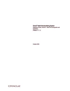 Fillable Online Merchandising System Operations Guide Volume 3 - Oracle ...