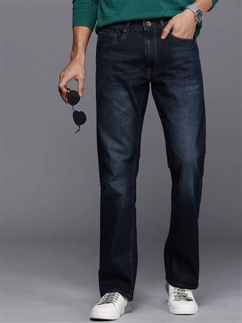 Louis Philippe Jeans Men Bootcut Low-Rise Light Fade Stretchable Jeans ...