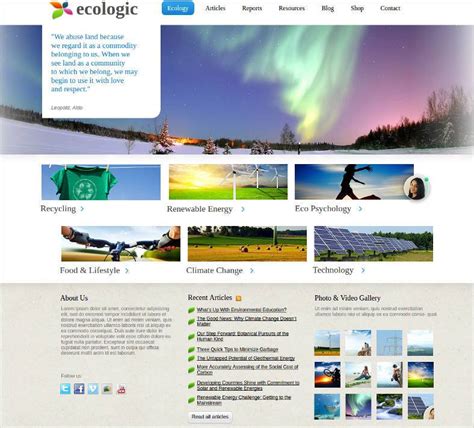 Environment Web Design Template 的图像结果