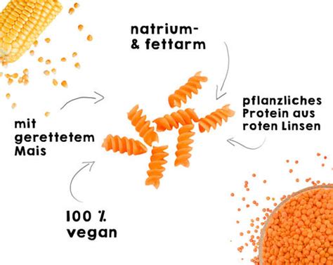 Fusilli-Nudeln mit Mais- und Rote Linsen-Mehl (400g) | Gundara