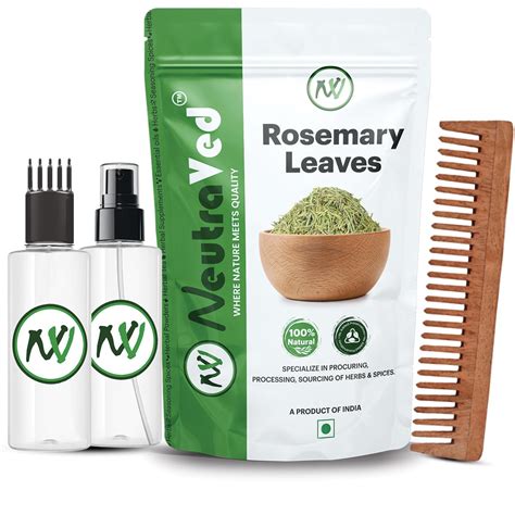 NeutraVed Rosemary Leaves 50g + Comb Applicator + Mist Spray + Neem ...