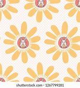 Image result for cartoon bunny with daisy