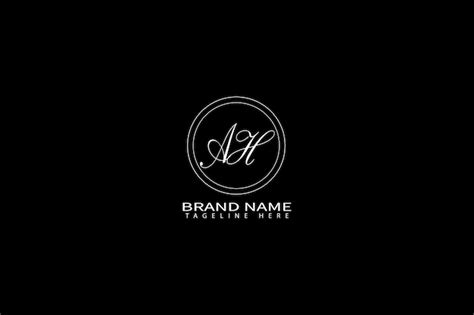 A black background with ah logo for ah brand name | Vector Premium