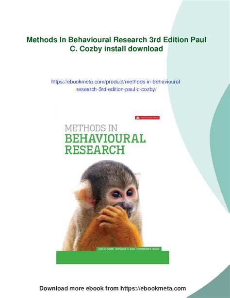 Methods in Behavioral Research (3rd Ed.) by Paul C. Coz - Overview ...