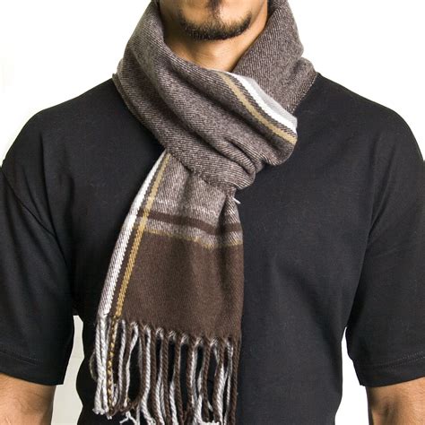 AlpineSwiss Mens Plaid Scarves Winter Scarf Soft Neck Wrap Long Stole ...