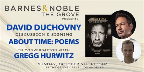 David Duchovny (ABOUT TIME) with Gregg Hurwitz — Literary Community ...