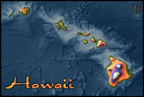 Map of Hawaii | Topo Physical Features & Ocean Floor