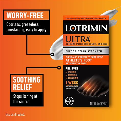 Lotrimin Ultra 1 semana tratamiento de pies de atleta fuerza recetada clorhidrato de butenafina ...