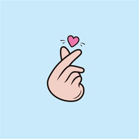 Korean love sign, korean finger heart icon vector illustration 19998269 ...