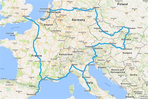 Europe Trip Map 的图像结果