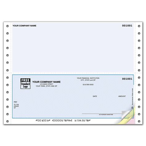Custom Continuous Bottom Multi Purpose Check, 3 Ply/Triplicate, 1 Color ...
