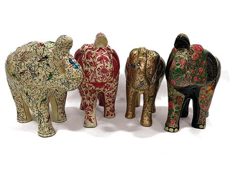 Buy Multi-Colored Elephants In Paper Mache