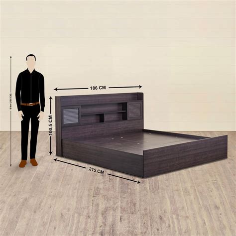 Buy Helios Arvis Monaco King Bed with Box Storage - Brown from Helios ...