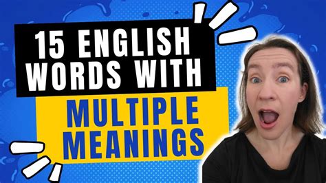 15 Multiple-Meaning Words in English - Espresso English