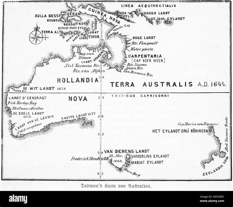 Map, 17th century, Dutch discovery, voyage, Tasman, Australia, New Holland, Guinea, settlement ...