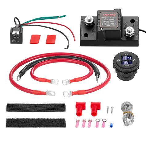 VEVOR Dual Battery Isolator Kit, 12V 80 Amp, Manual and Automatic VSR ...