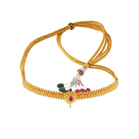 P.C. Chandra Jewellers 22KT Yellow Gold Tushi Choker Necklace for Women ...