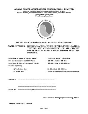 Fillable Online apgcl assam power generation corporation limited ...
