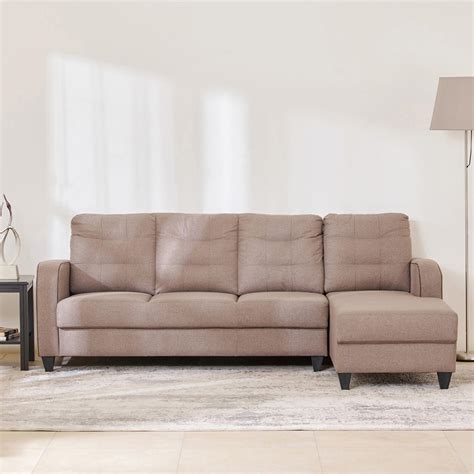 Buy Montoya Fabric 3-Seater Right Corner Sofa With Chaise - Brown from ...