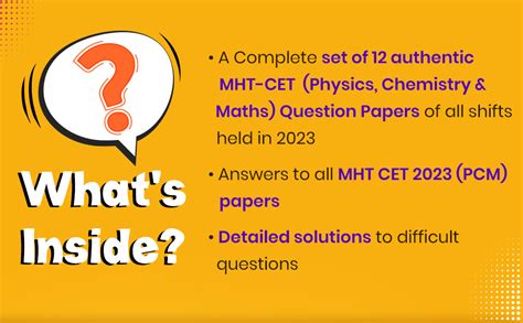 MHT CET Solved Papers - 2023 | MHT-CET Physics, Chemistry & Maths ...