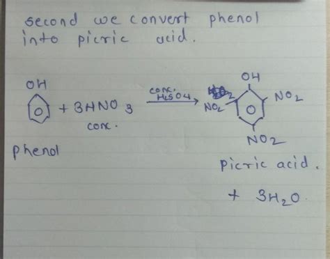 Convert benzene into picric acid - Brainly.in