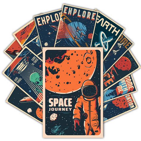 Buy HK Studio Vintage Space Posters Decal - Bigger Size than Wall ...