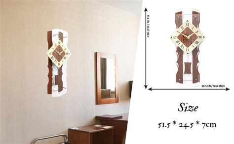 Buy CHRONIKLE Elegant Vertical Wooden Analog Brown Roman Figure Home ...