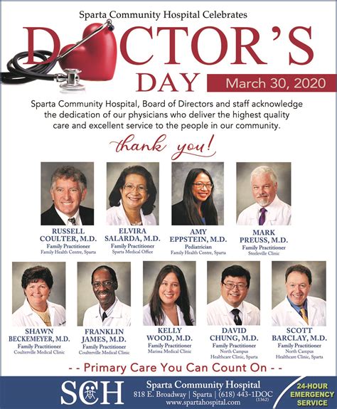 Sparta Community Hospital Celebrates Doctor's Day | Sparta Community ...