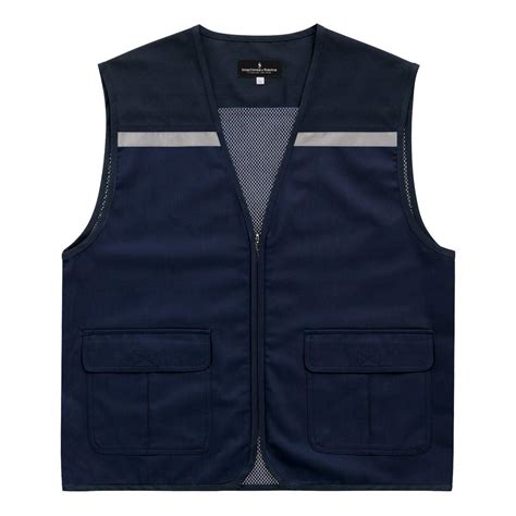 Superb Uniforms & Workwear Hi-Vis Outdoor Multipurpose Navy Vest Jacket ...