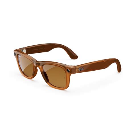 Buy Meta Ray-Ban Wayfarer (Standard) Smart Glasses - Shiny Caramel ...