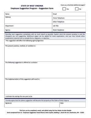 Blank Suggestion Form - Fill and Sign Printable Template Online
