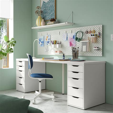 LAGKAPTEN / ALEX desk, white, 200x60 cm (783/4x235/8") - IKEA