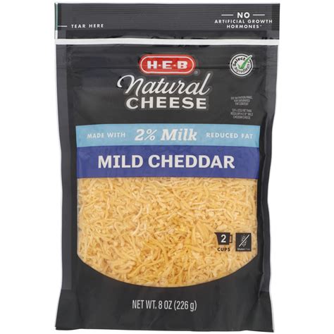 H-E-B Reduced Fat Mild Cheddar Shredded Cheese - Shop Cheese at H-E-B