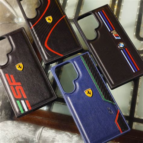 Samsung Galaxy S24 Ultra Premium Leather Finish Case - Ferrari SF Blac ...