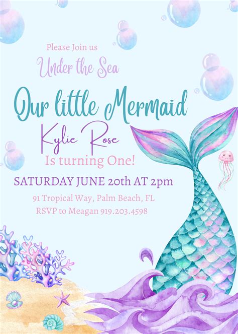 Mermaid birthday party invitation zazzle – Artofit