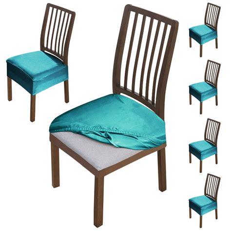 HOKIPO 200 GSM Premium Velvet Dining Chair Seat Cover, Stretch Fitted ...