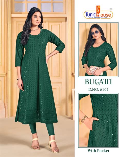 Tunic House Bugatti 1 Lucknowi Chikankari Kurti Collection :textileexport