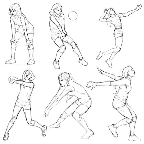 ArtStation - Volleyball players sketch