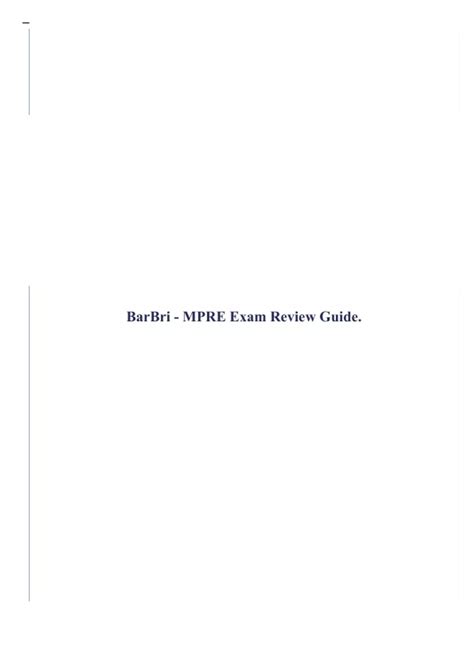 BarBri - MPRE Exam QBank Review Guide. - Stuvia US