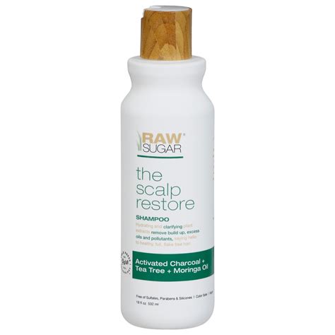 Raw Sugar Shampoo Scalp Restore Activated Charcoal + Tea Tree + Moringa ...