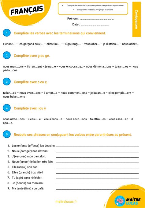 Conjugaison Ce1 : Cours Et Exercices À Imprimer – BDNE