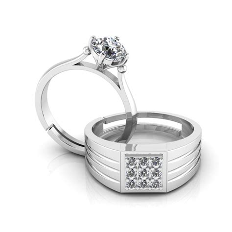 Pure 925 Silver Special Cluster Moissanite Couples Ring – misshighness