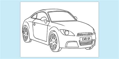 Nice Car Colouring Page (teacher made) - Twinkl