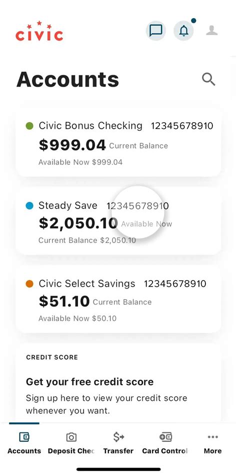 View account numbers | Civic Federal Credit Union