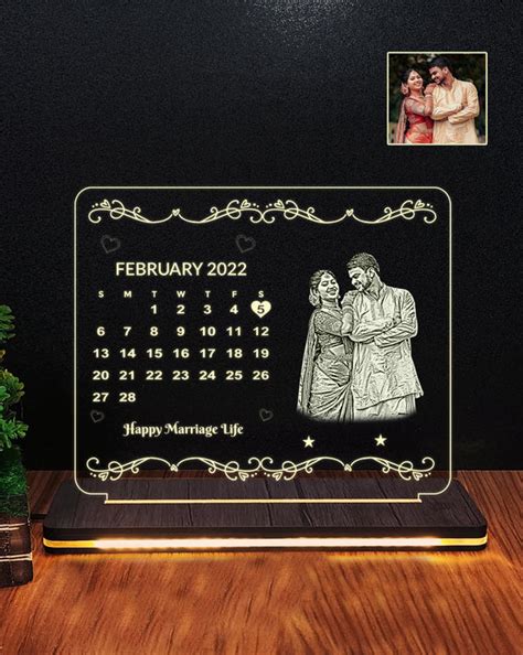 Personalized Photo with Date Engraved Illusion Lamp W004 | Best ...