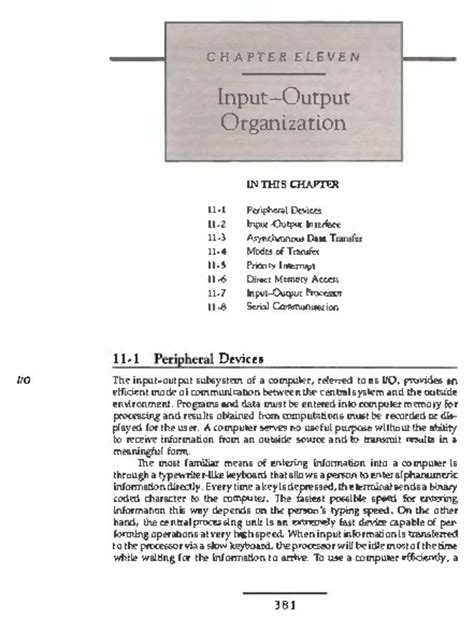 CA 11 - 1/ 0 C H A P T E R E L E V E N Input-Output Organization lN ...
