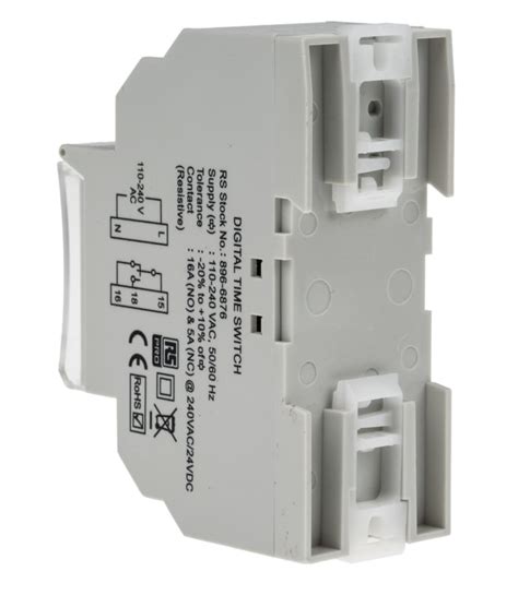 RS PRO | RS PRO Digital DIN Rail Time Switch 6LL003-08 DIN Rail Time ...
