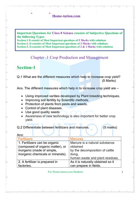 Image result for Class 8 Science Chapter 1 Important Questions