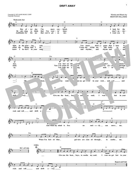 Uncle Kracker featuring Dobie Gray - Drift Away sheet music
