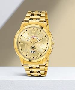 LIMESTONE Day & Date Original Gold Plated HMTS Quartz Analog Watch ...